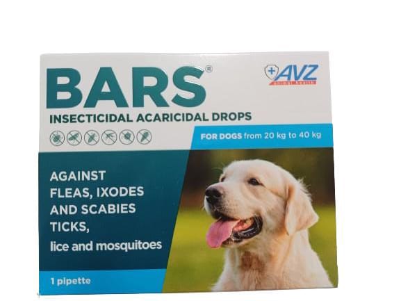 BARS® Insecticidal Drops For Dogs From 20 Kg to 40 kg (1 pipette)