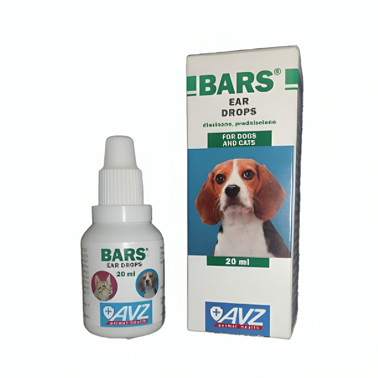 Bars Ear Drops Diazinone , prednisolone  For Dogs & Cats 20 ml