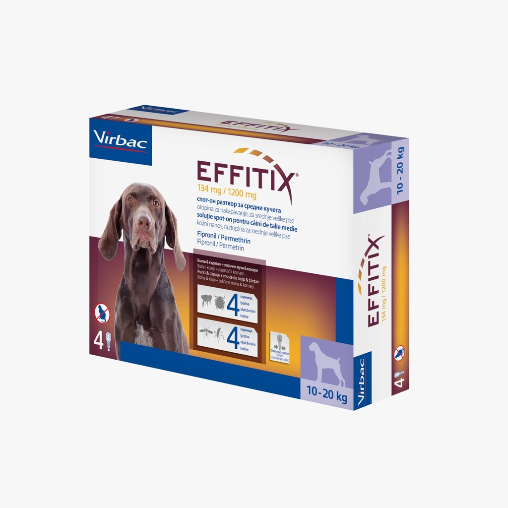 Virbac Effitix CN x4  - For Medium Dogs (10Kg - 20Kg)