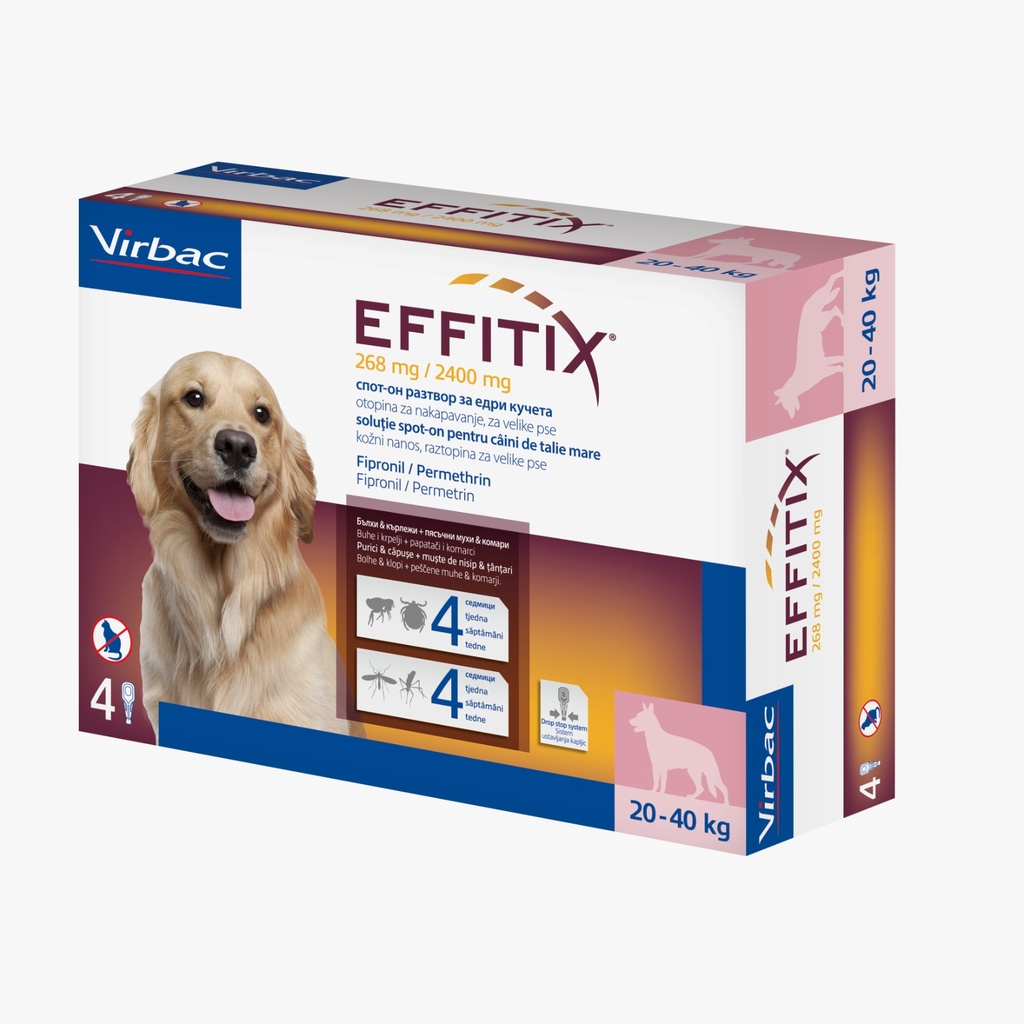 Virbac Effitix GN x4 -  For  Large Dogs (20Kg - 40Kg)