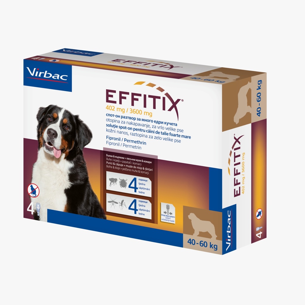Virbac Effitix TGN x4 - For Large Dogs (40Kg - 60Kg)
