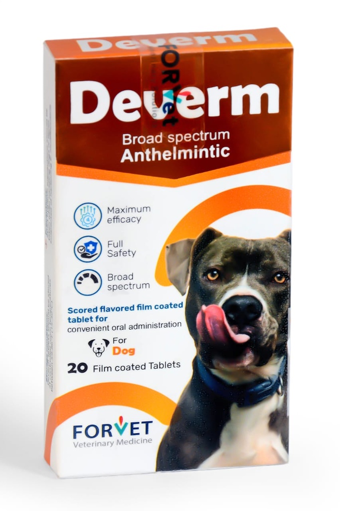 Forvet Deverm Broad Spectrum Anthelmintic - 10 Tablets For Dog