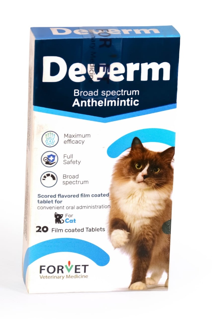 Forvet Deverm Broad Spectrum Anthelmintic - 10 Tablets For Cat