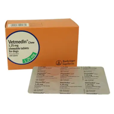 Vetmedin 1.25 mg Chewable Tablets  For Dogs  10 Tablets