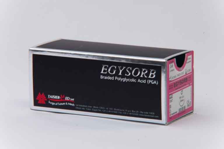 Egysorb - Braided Polyglycolic Acid . Size 2/0 .Tp1/2 c 40mm