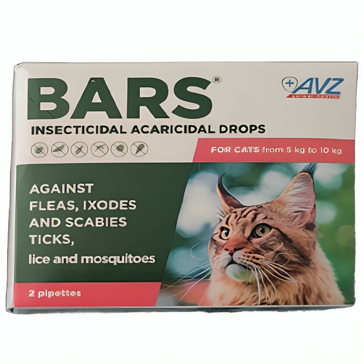 BARS® Insecticidal Drops For Cats From 5Kg To 10Kg (2 Pipettes)