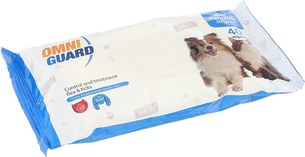 Omni Guard Blue Wipes For Ectoparasites 40 Pcs