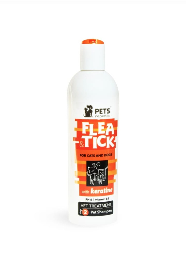 Pets Republic Flea & Tick Shampoo Keratin for Cats & Dogs 500 ml