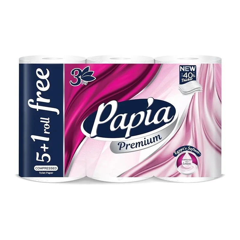 Papia Premium 5+1Roll Free Toilet Paper 3ply