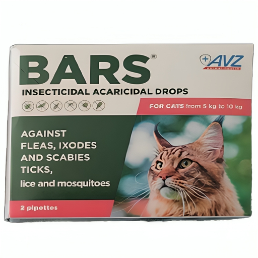 BARS® Insecticidal Drops For Cats From 5Kg To 10Kg (2 Pipettes)
