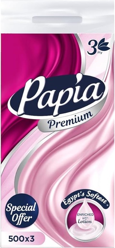 Papia Premium Enriched With Lotion 3 ply - 500 x 3