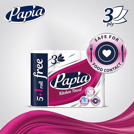 Papia 5+1 Roll Free Kitchen Towel 3ply