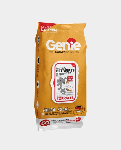 Genie Cat Wipes 50 Wipes Extra Foam