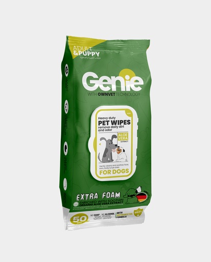 Genie Dog Wipes 50 Wipes Extra Foam