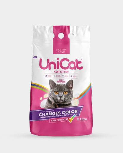 Unicat Cat litter With health indicator 5 Liter – Baby Powder
