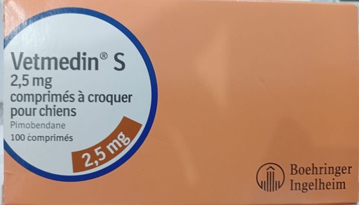 Vetmedin 2.5mg Chewable Tablets  For Dogs  10 Tablets