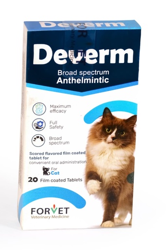 Forvet Deverm Broad Spectrum Anthelmintic - 10 Tablets For Cat