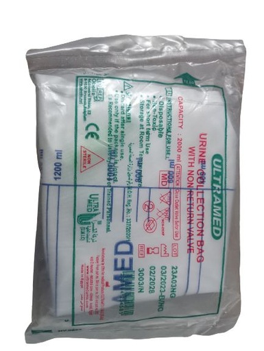 Ultramed Urine Collection Bag with Non Return Valve